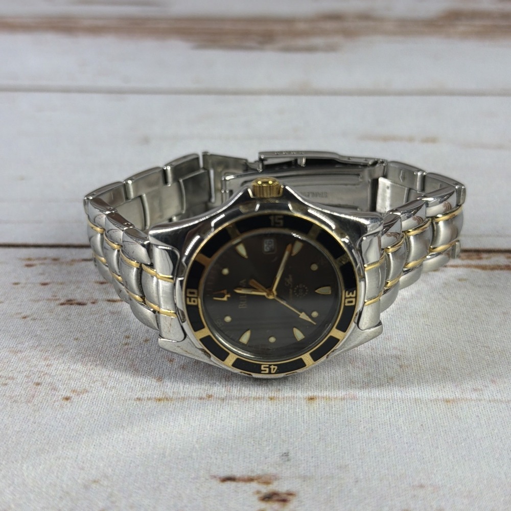 Bulova Marine Star Submariner Men's Watch Parts Repair Needs Battery